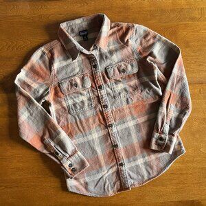 Patagonia salmon and taupe flannel shirt XS
